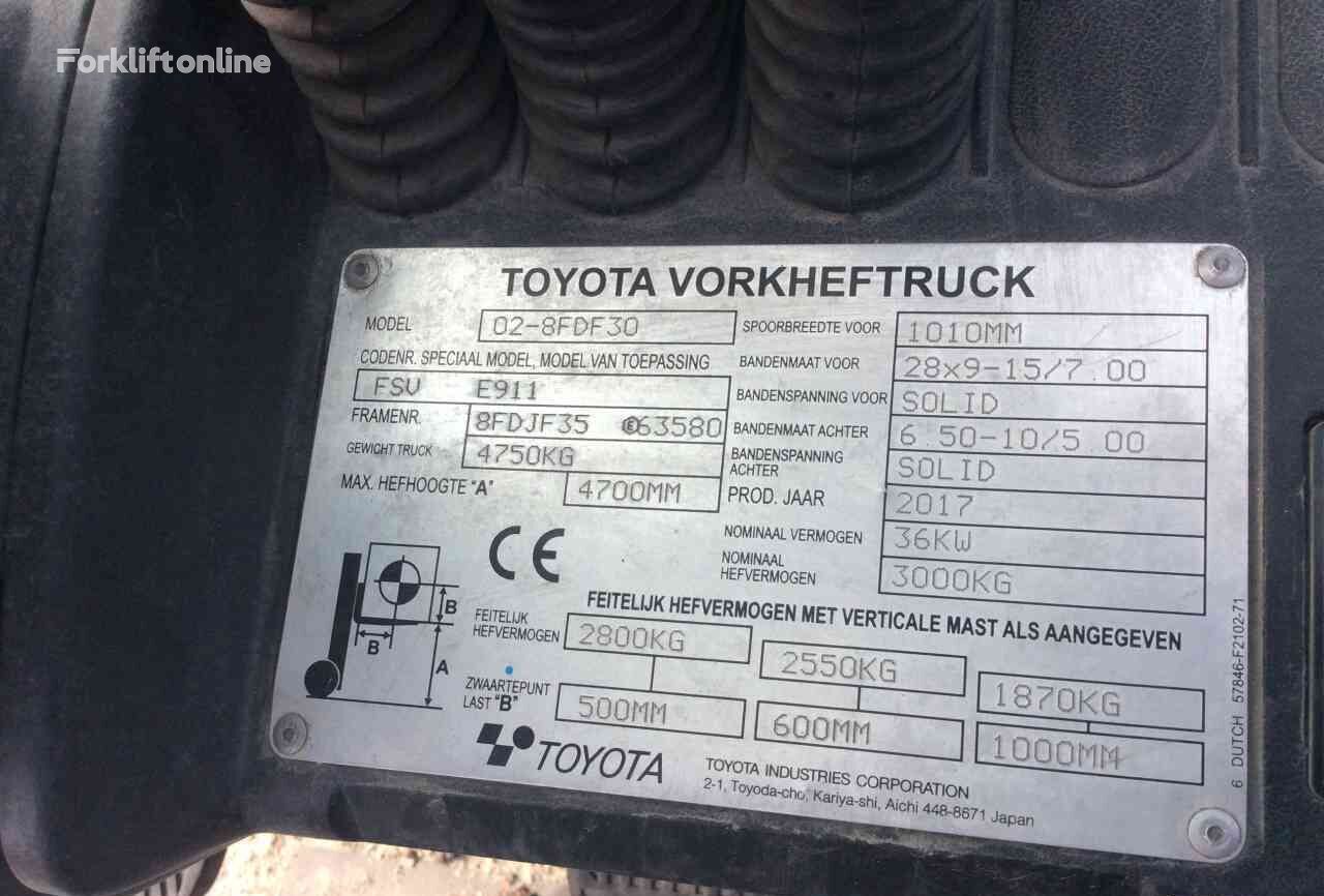 Toyota FDF 30.  dieselkäyttöinen trukki